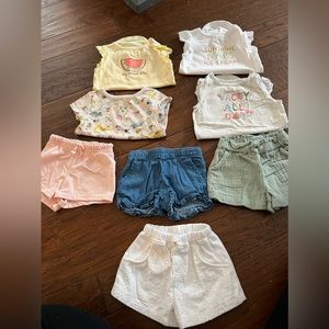 Baby Girl Garanimals Mix and Match Shorts and Onesies. Size 6-9 month.